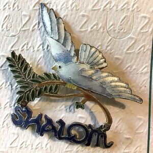 Enamel White Dove Brooch